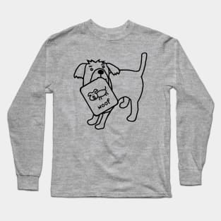 Cute Dog Self Portrait Outline Long Sleeve T-Shirt